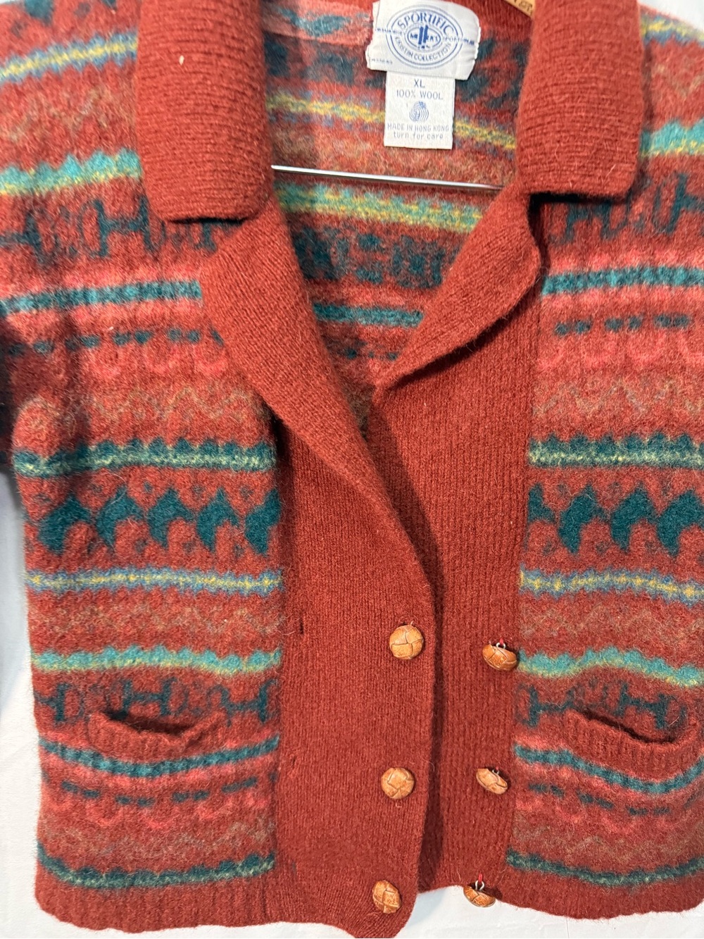 Rust Multi Wool Blend Button-Front Blazer Jacket - Picture 2 of 10